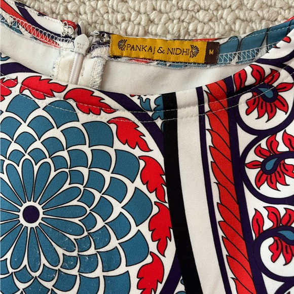 Anthropologie Pankaj & Nidhi Chandra Column dress Pretty Fusion size medium - Picture 4 of 7